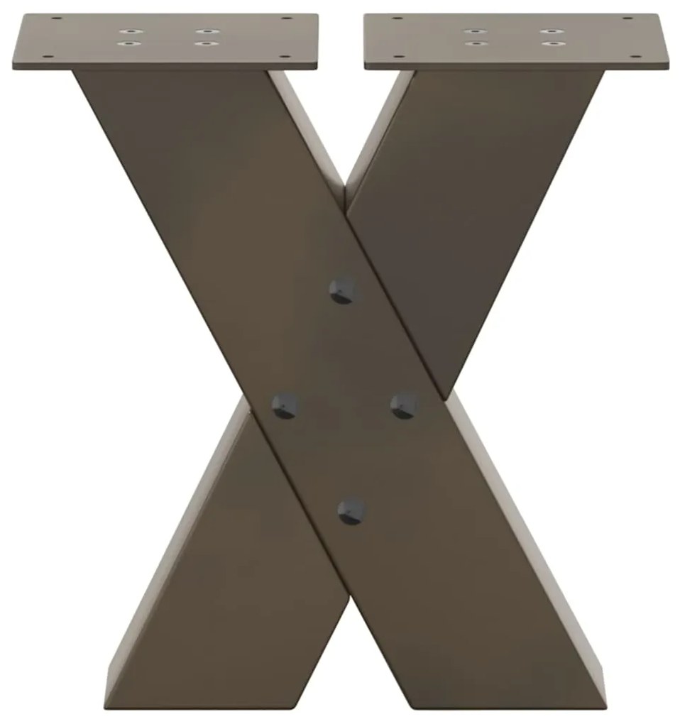 vidaXL Πόδια Τραπεζιού Σαλονιού σε Σχήμα Χ, 2 τεμ. από Φυσικό Ατσάλι 40x(30-31) εκ. Ατσάλι