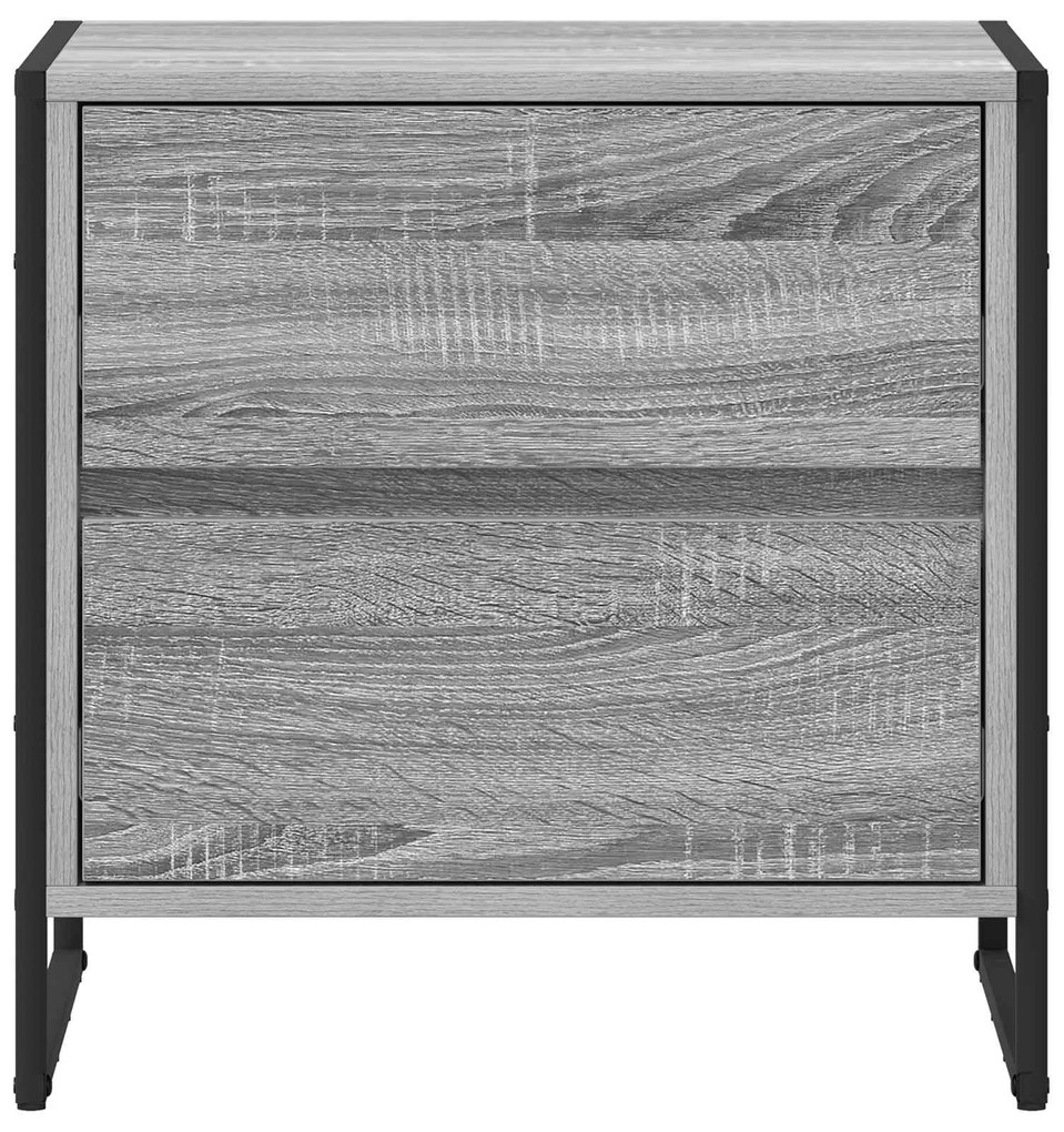vidaXL Κομοδίνο Γκρίζο Σονομα 50 x 39.5 x 50 εκ. Επεξεργασμένο ξύλο