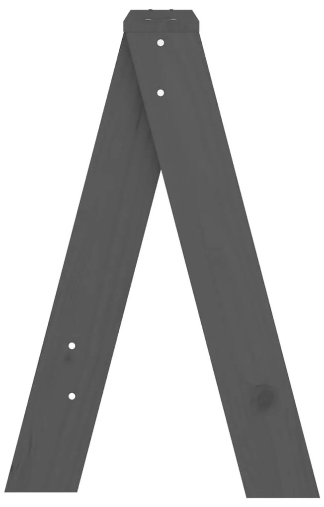 vidaXL Σκαμπό 2 Τεμ. Γκρι 40x40x60 εκ. από Μασίφ Ξύλο Πεύκου