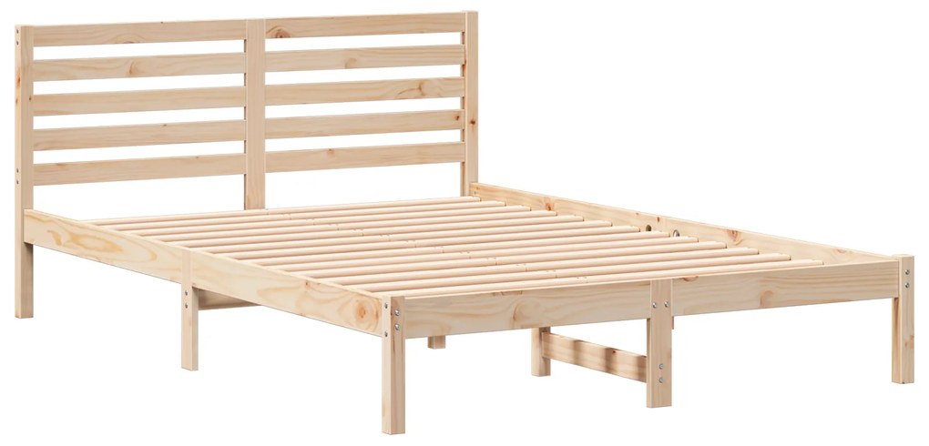 vidaXL Σκελετός Κρεβατιού Καφέ 140 x 210 cm Συμπαγές ξύλο πεύκου