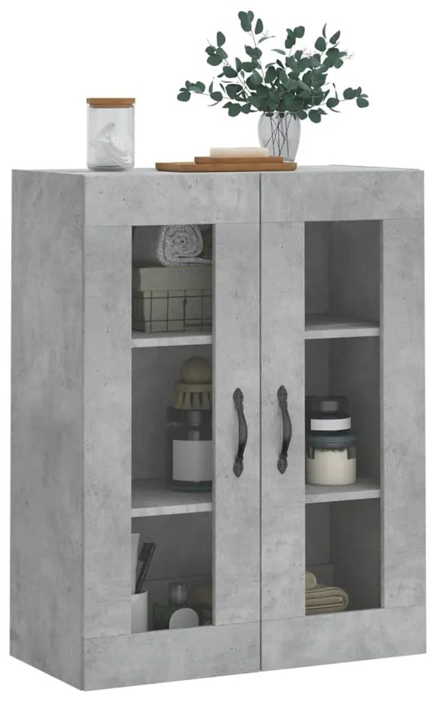 vidaXL Ντουλάπι Επιτοίχιο Γκρι Σκυροδεμ. 69,5x34x90 εκ. Επεξεργ. Ξύλο