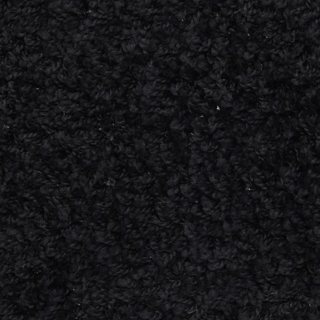 Πατάκια Σκάλας Μοκέτα 15 τεμ. Μαύρα 65 x 21 x 4 εκ. - Μαύρο