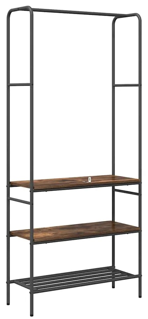 vidaXL Ράφι Ρούχων Καπνιστό Δρύς 77 x 30 x 171 εκ Επεξεργασμένο ξύλο