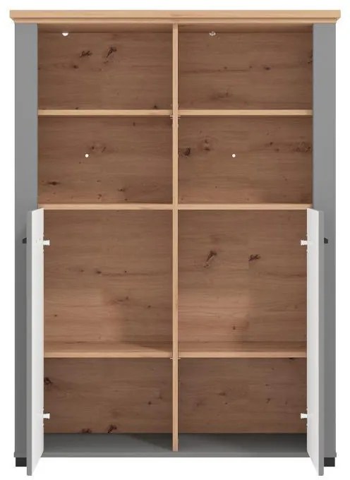 Βιτρίνα Valencia POP 2K Γκρί Γραφίτης - Artisan Oak - Γκρί Μάτ 103.5x41x143 εκ. 103.5x41x143 εκ.