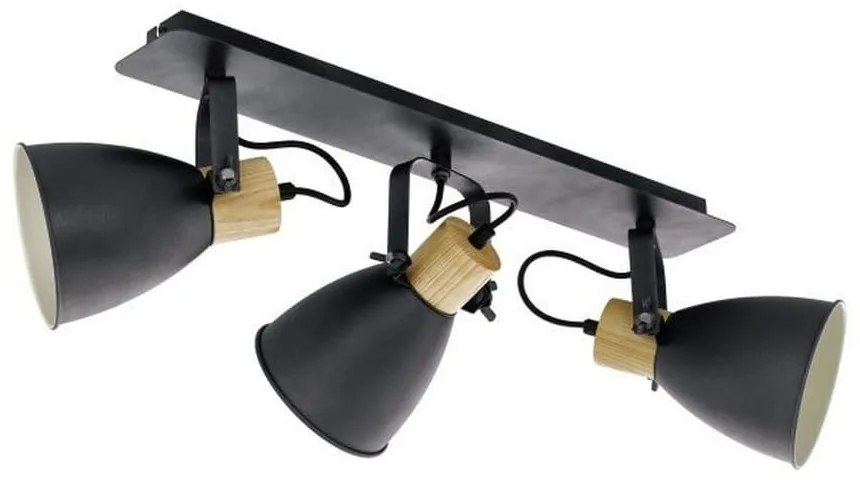 Φωτιστικό Οροφής-Σποτ Coswarth 99076 Anthracite-Brown Eglo Μέταλλο,Ξύλο