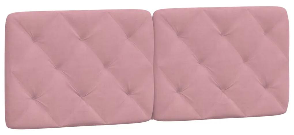 vidaXL Κρεβάτι με Στρώμα Ροζ 120x200 εκ. Βελούδινο