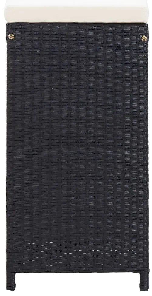 vidaXL Σετ Επίπλων Μπαρ Κήπου 7 τεμ Μαύρο Συνθετικό Ρατάν με Μαξιλάρια