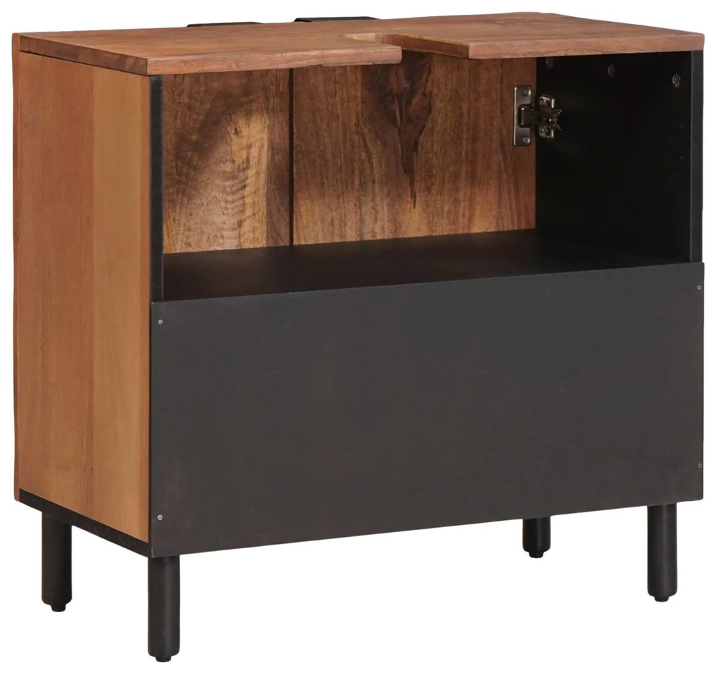 vidaXL Ντουλάπα Νιπτήρα Mπάνιου με ράφι με πόρτα Καφέ 62 x 33 x 58 εκ.