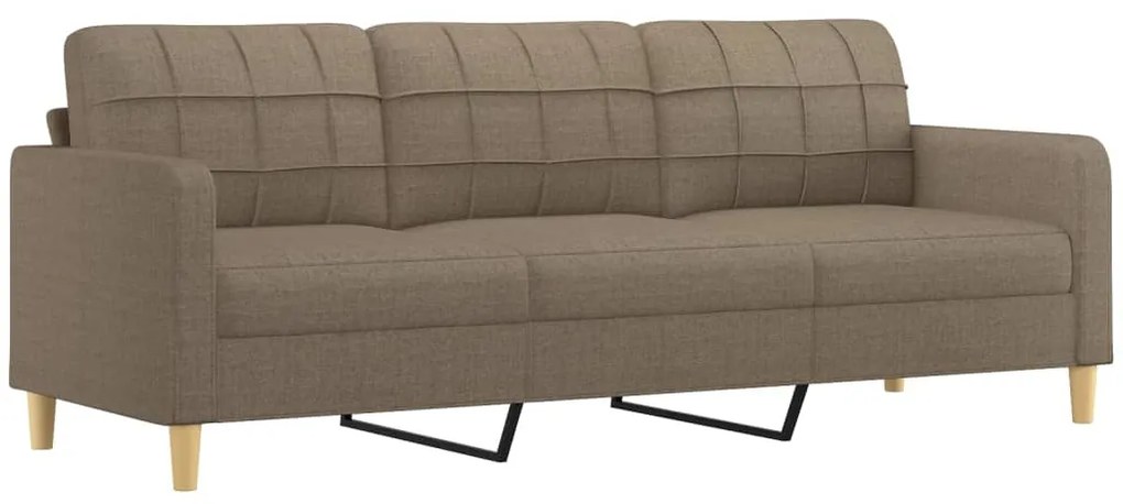 vidaXL Καναπές Τριθέσιος Taupe 180 εκ. Υφασμάτινος με Υποπόδιο