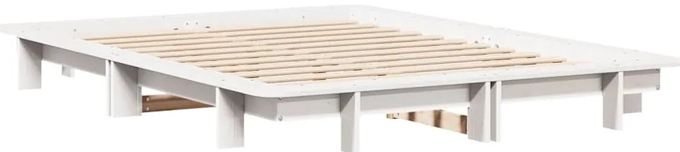 vidaXL Σκελετός Κρεβ. Χωρίς Στρώμα Λευκό 150x200 εκ Μασίφ Πεύκο