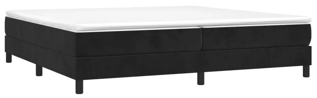 vidaXL Κρεβάτι Boxspring με Στρώμα Μαύρο 200x200 εκ. Βελούδινο