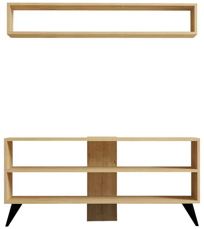 Σύνθετο σαλονιού Prestige pakoworld σε oak απόχρωση 120x29,6x50εκ