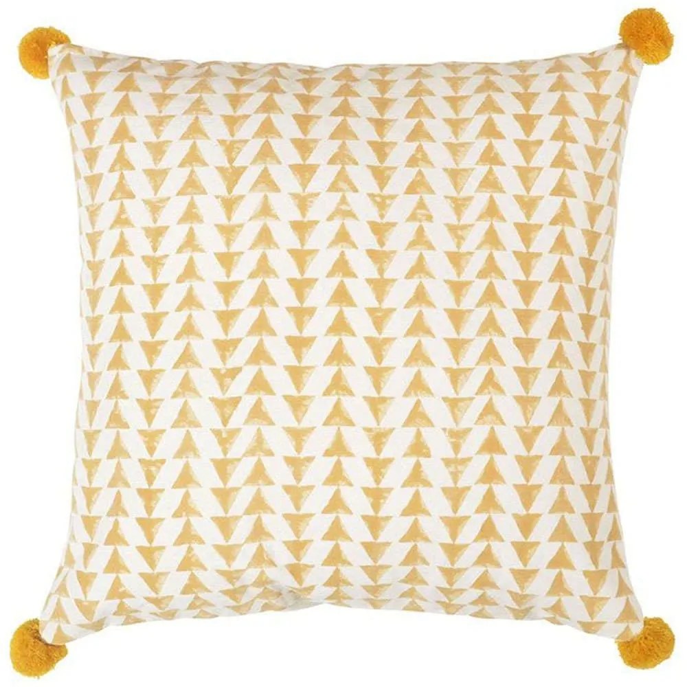 Μαξιλάρι Διακοσμητικό (Με Γέμιση) Dandi 019652 White-Yellow 45X45 100% Cotton