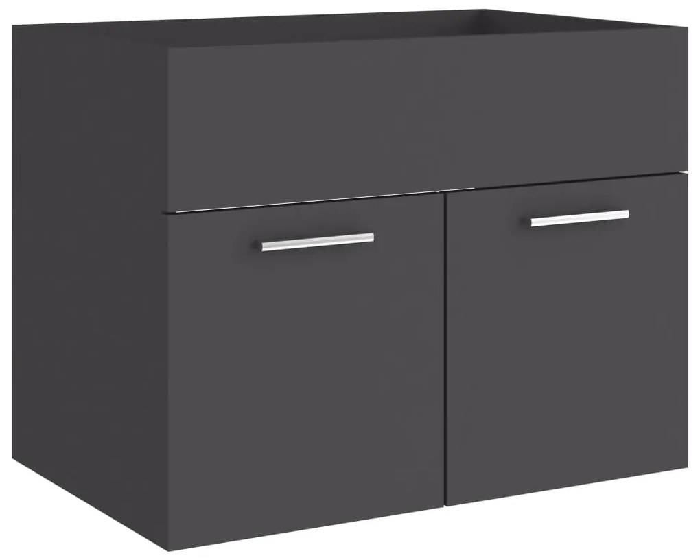 vidaXL Ντουλάπι Νιπτήρα Γκρι 60 x 38,5 x 46 εκ. από Επεξεργασμένο Ξύλο