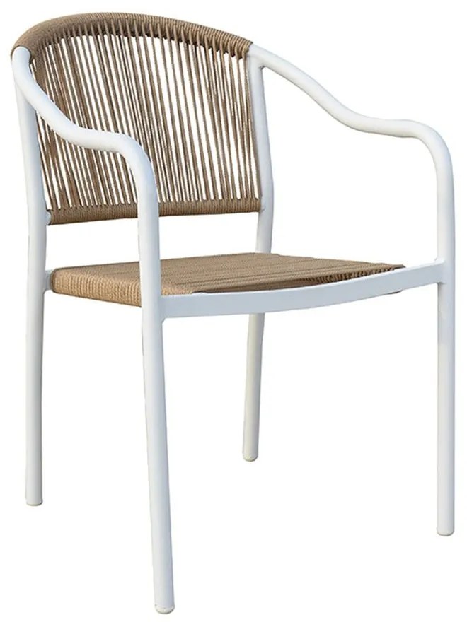 Πολυθρόνα Αλουμινίου Martel 6.02 50x63x81cm White Zita Plus
