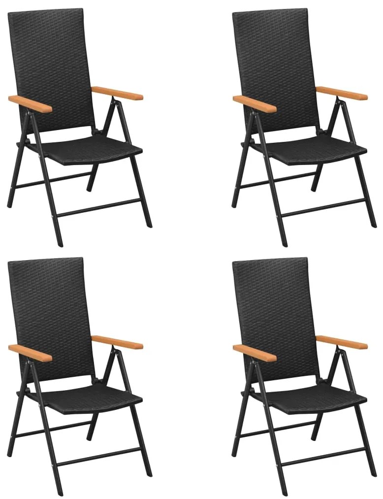 vidaXL Σετ Τραπεζαρίας Κήπου 5 Τεμαχίων Μαύρο και Καφέ