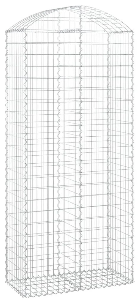 Συρματοκιβώτιο Τοξωτό 100x50x220/240εκ. από Γαλβανισμένο Χάλυβα - Ασήμι