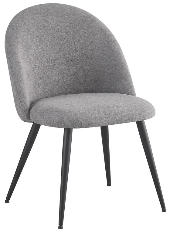 Καρέκλα Graceful pakoworld γκρι μπουκλέ ύφασμα-πόδι μαύρο μέταλλο 51x56x84εκ Model: 093-000033