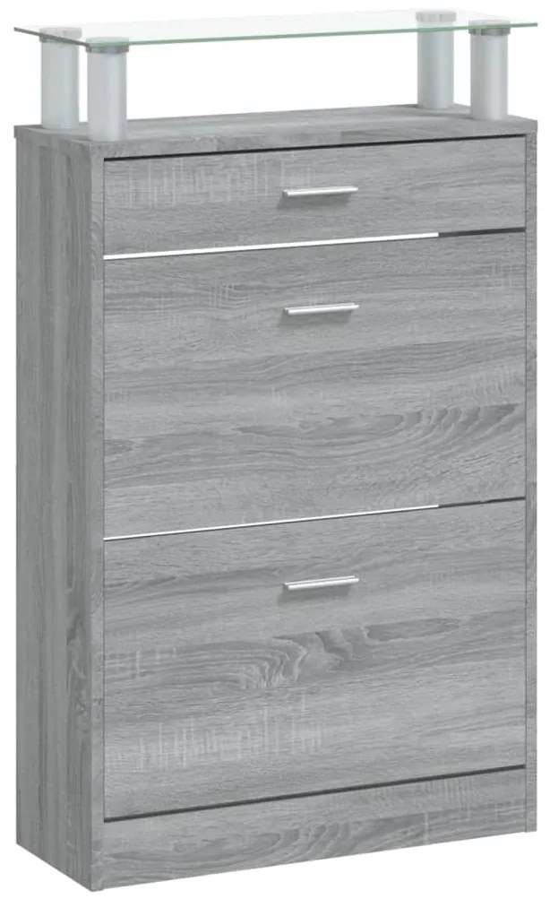 vidaXL Παπουτσοθήκη Γκρι Sonoma 63x24x104 εκ. από Επεξεργασμένο Ξύλο