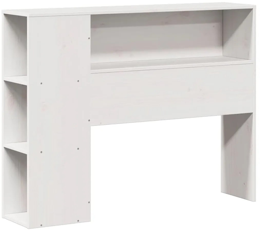 vidaXL Κρεβάτι Βιβλιοθήκη Χωρίς Στρώμα Λευκό 90x200 εκ Μασίφ Πεύκο