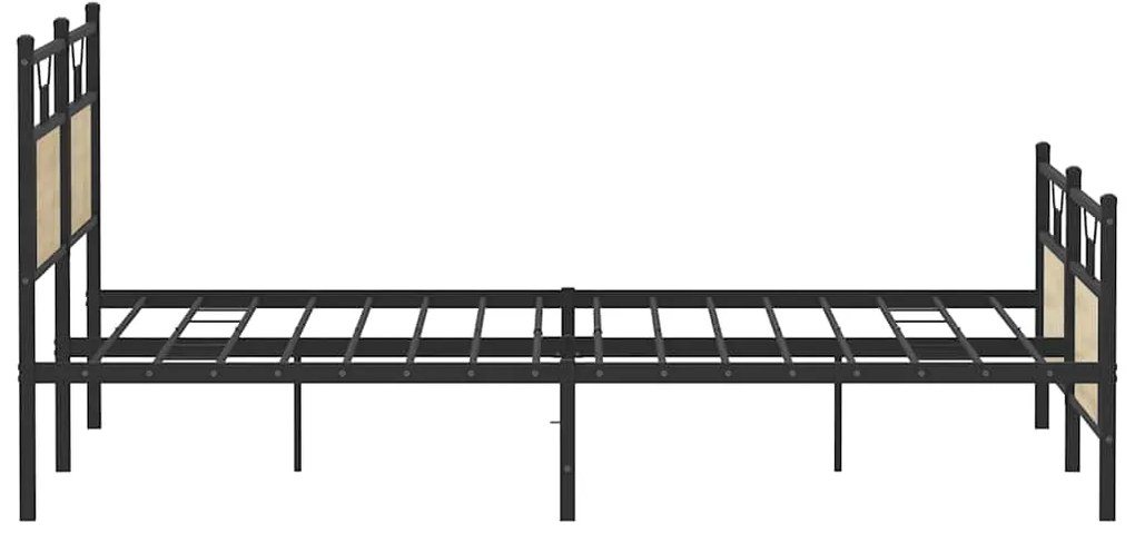 vidaXL Σκελετός Κρεβ. Χωρίς Στρώμα Sonoma Δρυς 160x200 εκ. Μεταλλικό