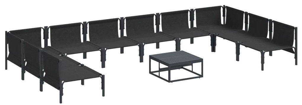 vidaXL Σετ Καναπέ Κήπου 11 pcs Ανθρακί Ατσάλι