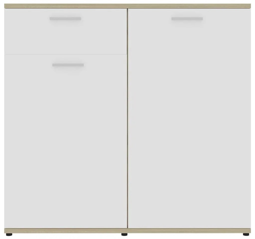 Ντουλάπι με Συρτάρι Λευκό/Sonoma Δρυς 80x36x75 εκ. Μοριοσανίδα - Λευκό