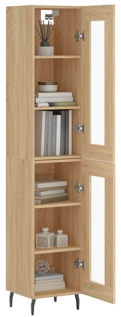 vidaXL Μπουφές Sonoma δρυς 34,5 x 34 x 180 εκ. από Επεξεργασμένο Ξύλο