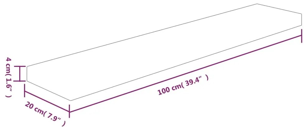 ΡΑΦΙ 100X20X4 ΕΚ. ΑΠΟ ΑΚΑΤΕΡΓΑΣΤΟ ΜΑΣΙΦ ΞΥΛΟ ΔΡΥΟΣ 342951