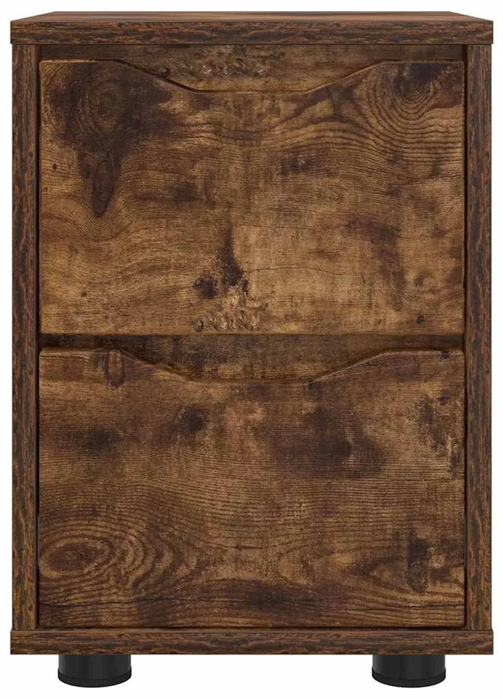 vidaXL Κομοδίνα με συρτάρι 2 pcs Καπνιστό Δρύς 30,5 x 30 x 43 εκ