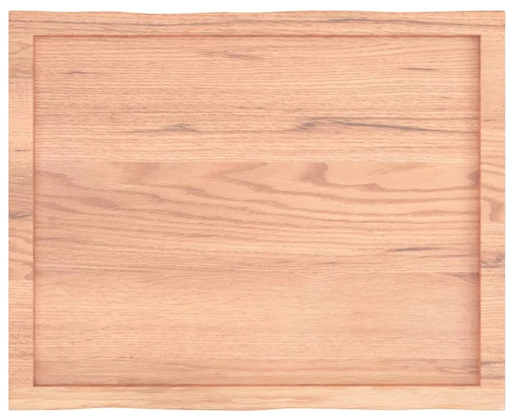 vidaXL Επιφ Τραπεζιού Αν Καφέ 80x60x(2-4)εκ. Ακατέργ. Μασίφ Ξύλο Δρυός
