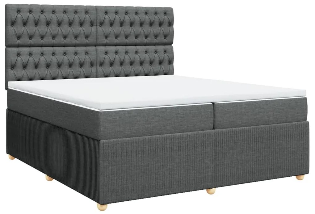 ΚΡΕΒΑΤΙ BOXSPRING ΜΕ ΣΤΡΩΜΑ ΣΚΟΥΡΟ ΓΚΡΙ 200X200 ΕΚ. ΥΦΑΣΜΑΤΙΝΟ 3292171