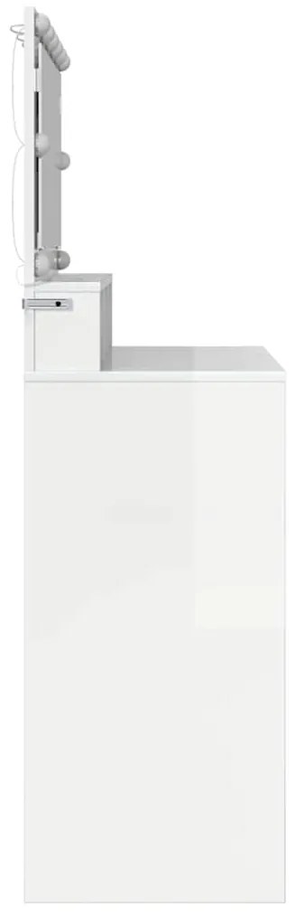 vidaXL Τραπέζια Ντυσίματος Κρεβατοκάμαρας Υψηλής γυαλάδας λευκό