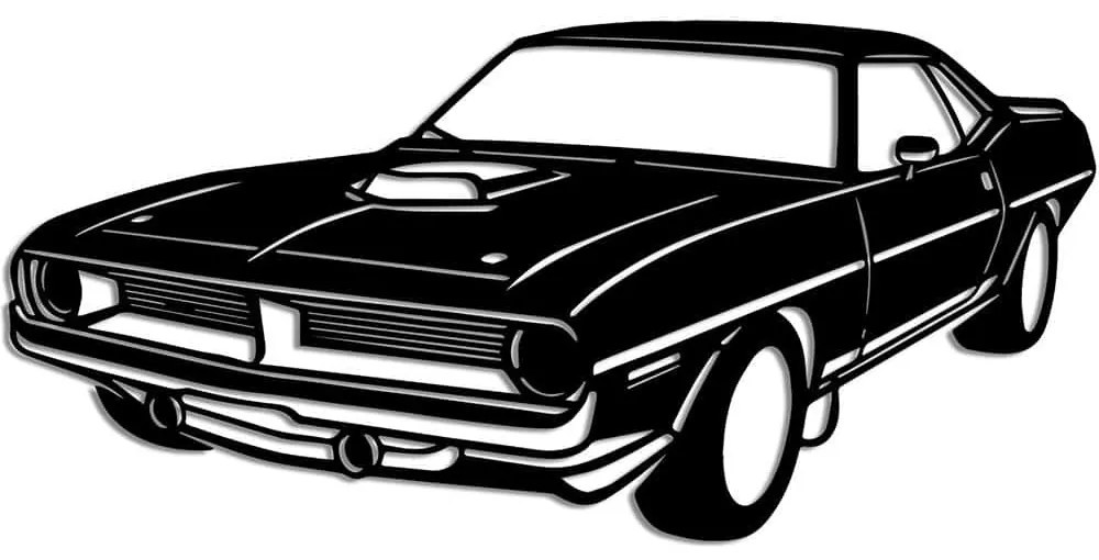 Διακοσμητικό Τοίχου Plymouth Barracuda 1970 891TNL3416 60x29cm Black Wallity Μέταλλο