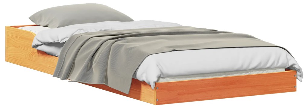 vidaXL Σκελετός Κρεβατιού Καφέ κεριού 100 x 220 cm Μασίφ ξύλο πεύκου
