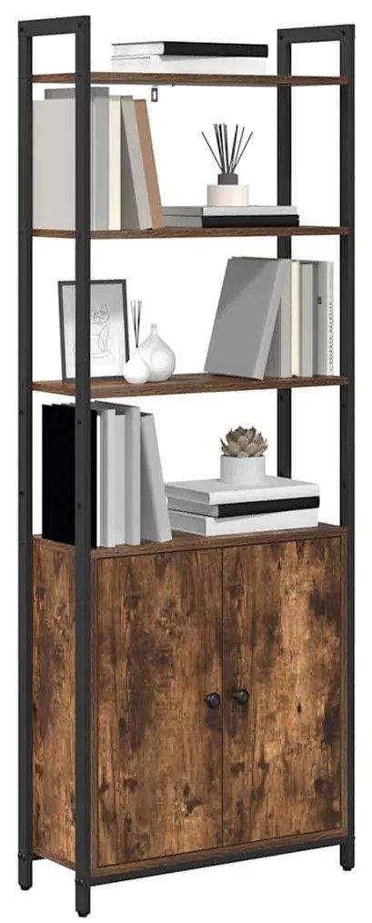 vidaXL Βιβλιοθήκη Καπνιστό Δρύς 60 x 24 x 161 εκ Επεξεργασμένο ξύλο