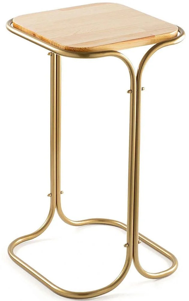 Τραπεζάκι Βοηθητικό 247HFM1139 30x30x52cm Natural-Gold