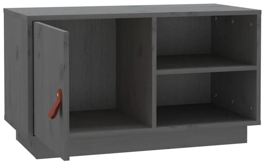 vidaXL Έπιπλο Τηλεόρασης Γκρι 70 x 34 x 40 εκ. από Μασίφ Ξύλο Πεύκου