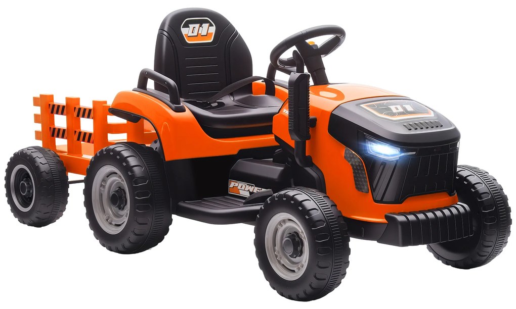 AIYAPLAY Ηλεκτρικό Τρακτέρ για Παιδιά, Τρακτέρ με Πεντάλ και Τηλεχειριστήριο, Soft-Start, για Ηλικίες 3-8 ετών, Πορτοκαλί