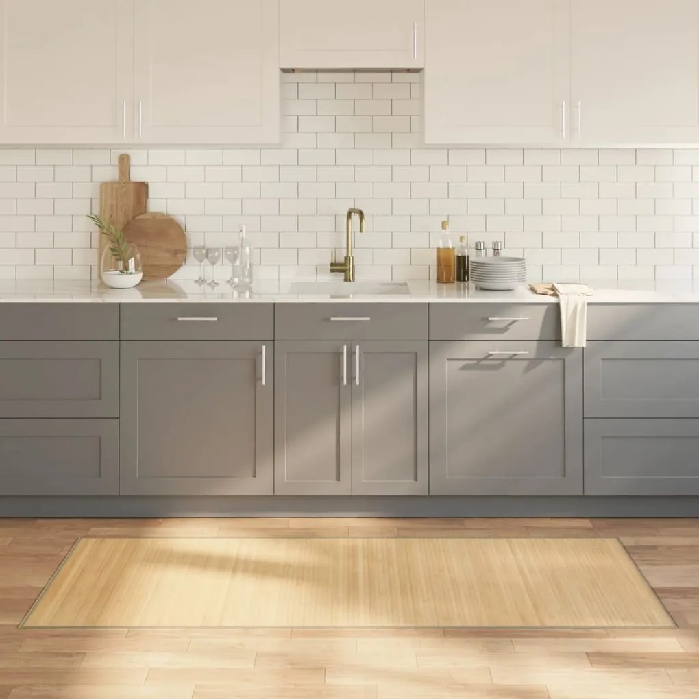 Χαλί Ορθογώνιο Ανοιχτό Φυσικό 80 x 200 εκ. Μπαμπού