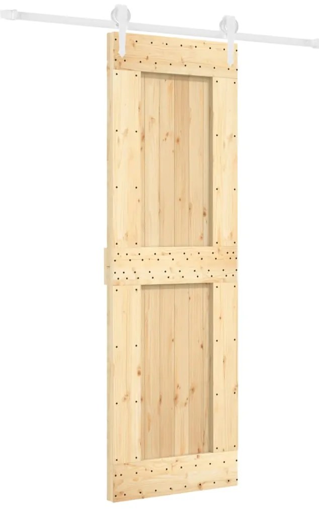 vidaXL Συρόμενη Μεσόπορτα με Μηχανισμό 70 x 210 εκ. Μασίφ Ξύλο Πεύκου