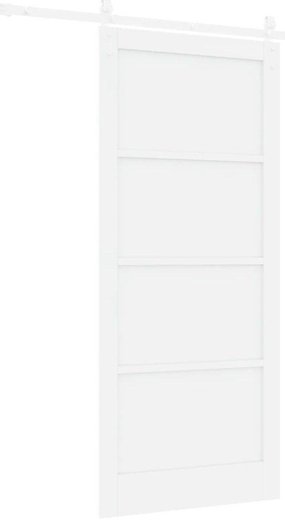vidaXL Συρόμενη Πόρτα με Σετ Υλικών Λευκή 93x211 εκ. Συμπαγές Ξύλο Πεύκου