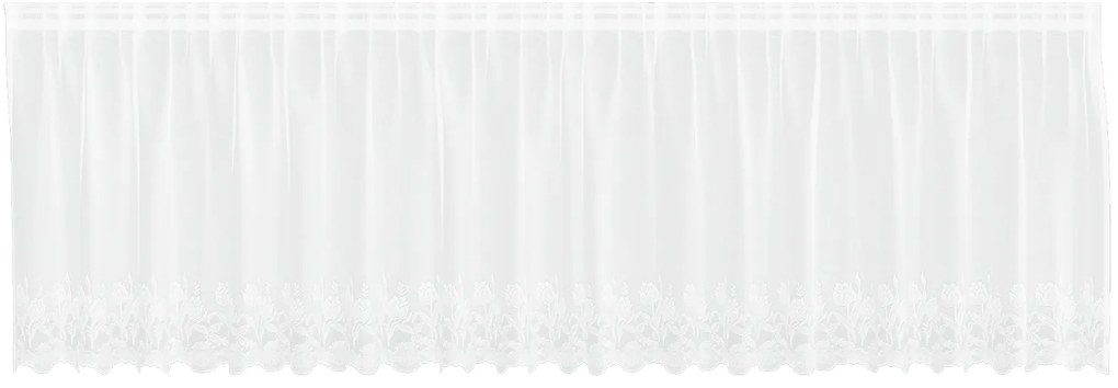 vidaXL Κουρτίνα Δαντέλας με κουρτίνες Floral Λευκό 500 x 80 εκ. Πολυεστέρας