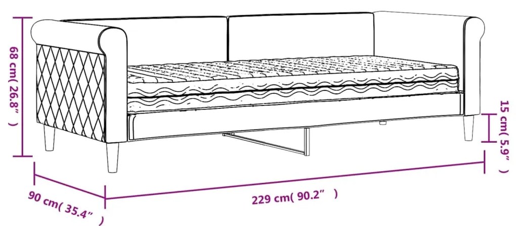 ΚΑΝΑΠΕ ΚΡΕΒΑΤΙ ΜΕ ΣΤΡΩΜΑ ΣΚΟΥΡΟ ΓΚΡΙ 80 X 200 ΕΚ. ΒΕΛΟΥΔΙΝΟΣ 3197741