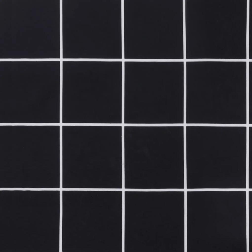 vidaXL Μαξιλάρι Πάγκου Κήπου Μαύρο Καρό 150x50x7 εκ. Ύφασμα Oxford
