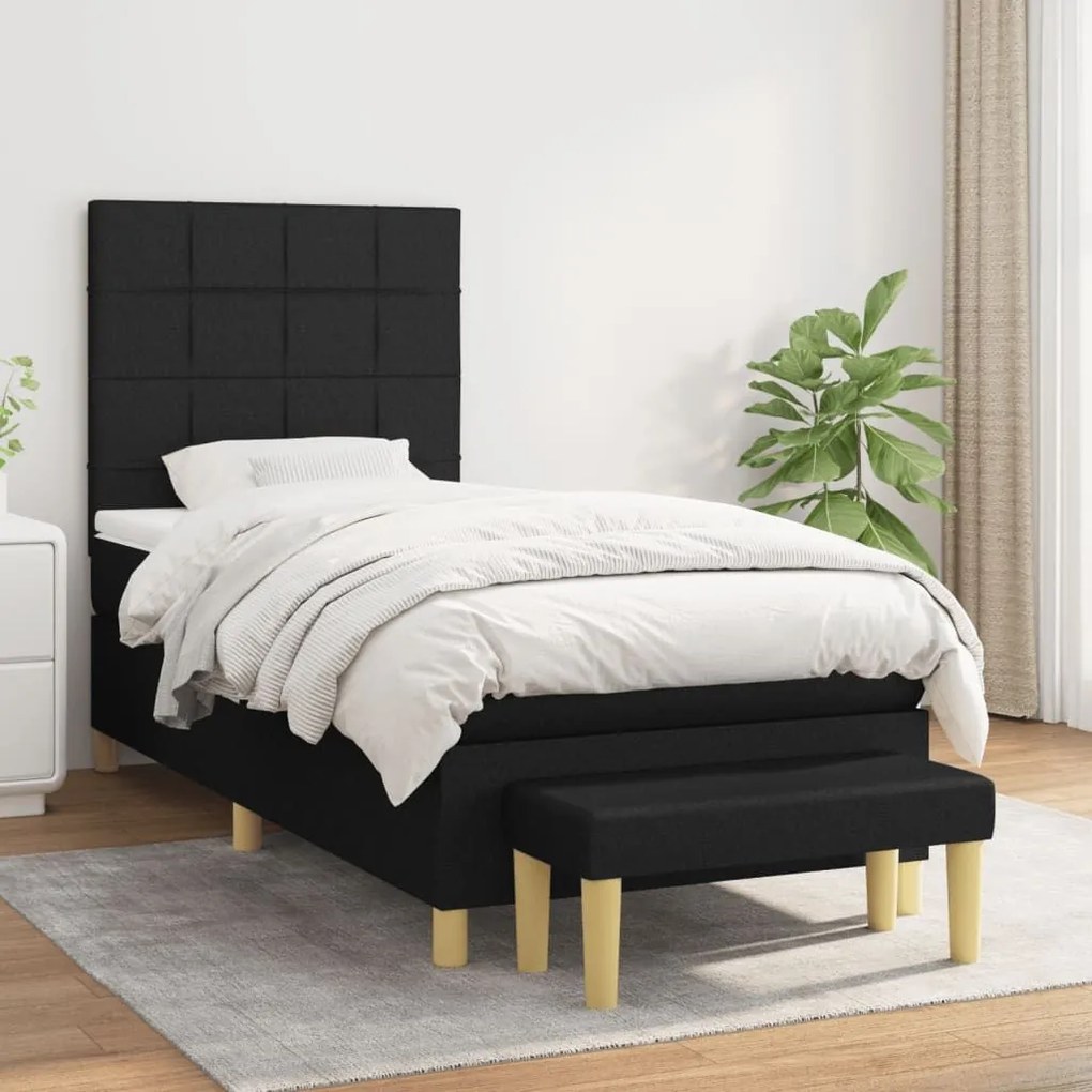 ΚΡΕΒΑΤΙ BOXSPRING ΜΕ ΣΤΡΩΜΑ ΜΑΥΡΟ 100 X 200 ΕΚ. ΥΦΑΣΜΑΤΙΝΟ 3137135