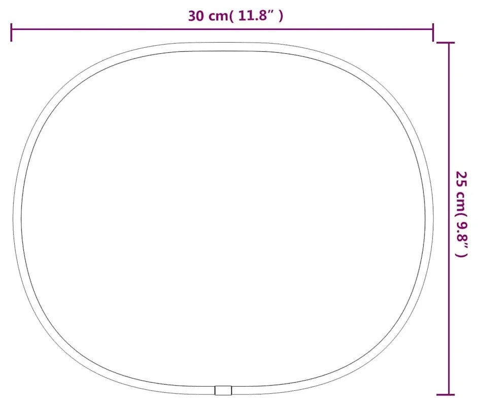 vidaXL Καθρέφτης Τοίχου Μαύρος 30x25 εκ.