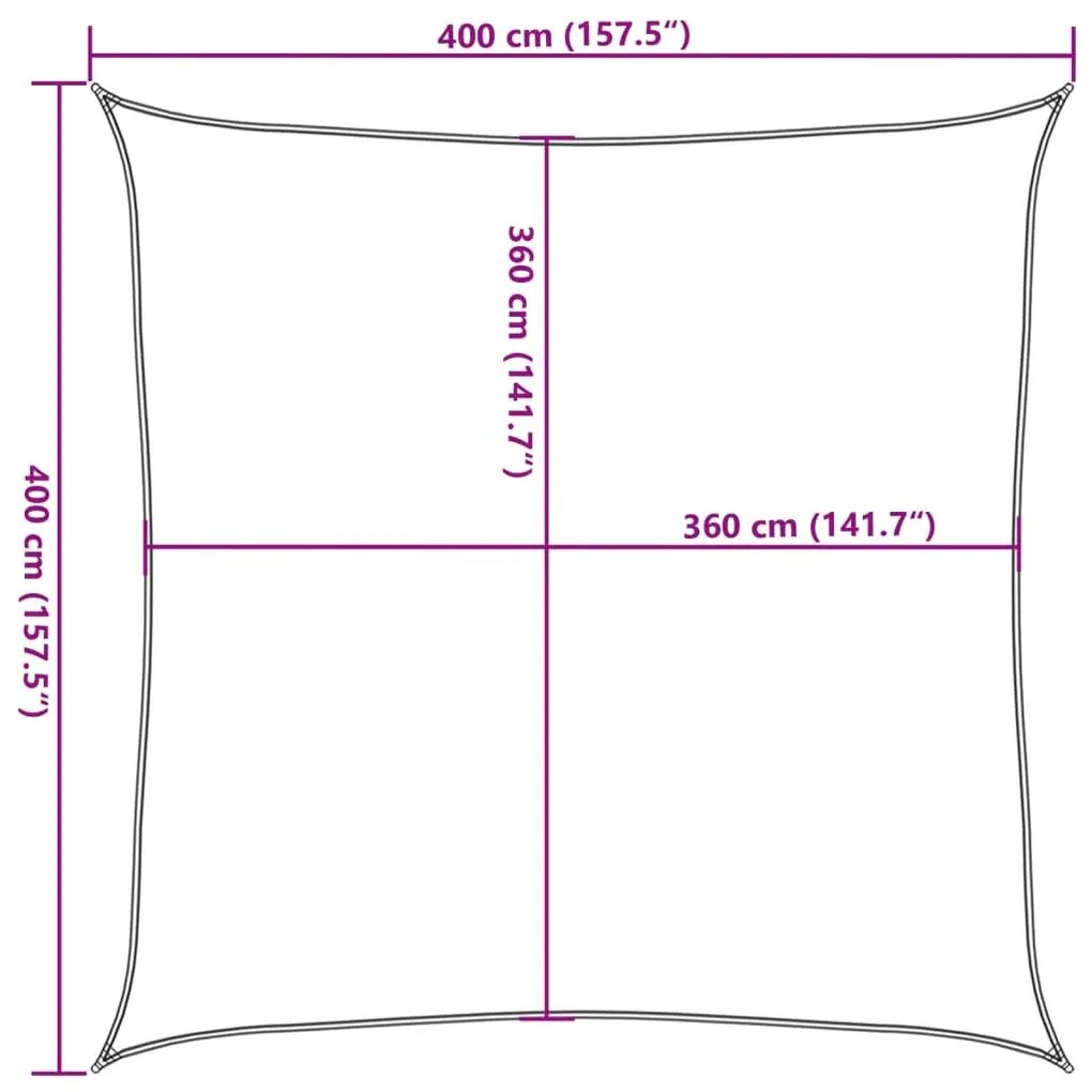 Πανί Σκίασης Λευκό 4 x 4 μ. από HDPE 160 γρ./μ² - Λευκό