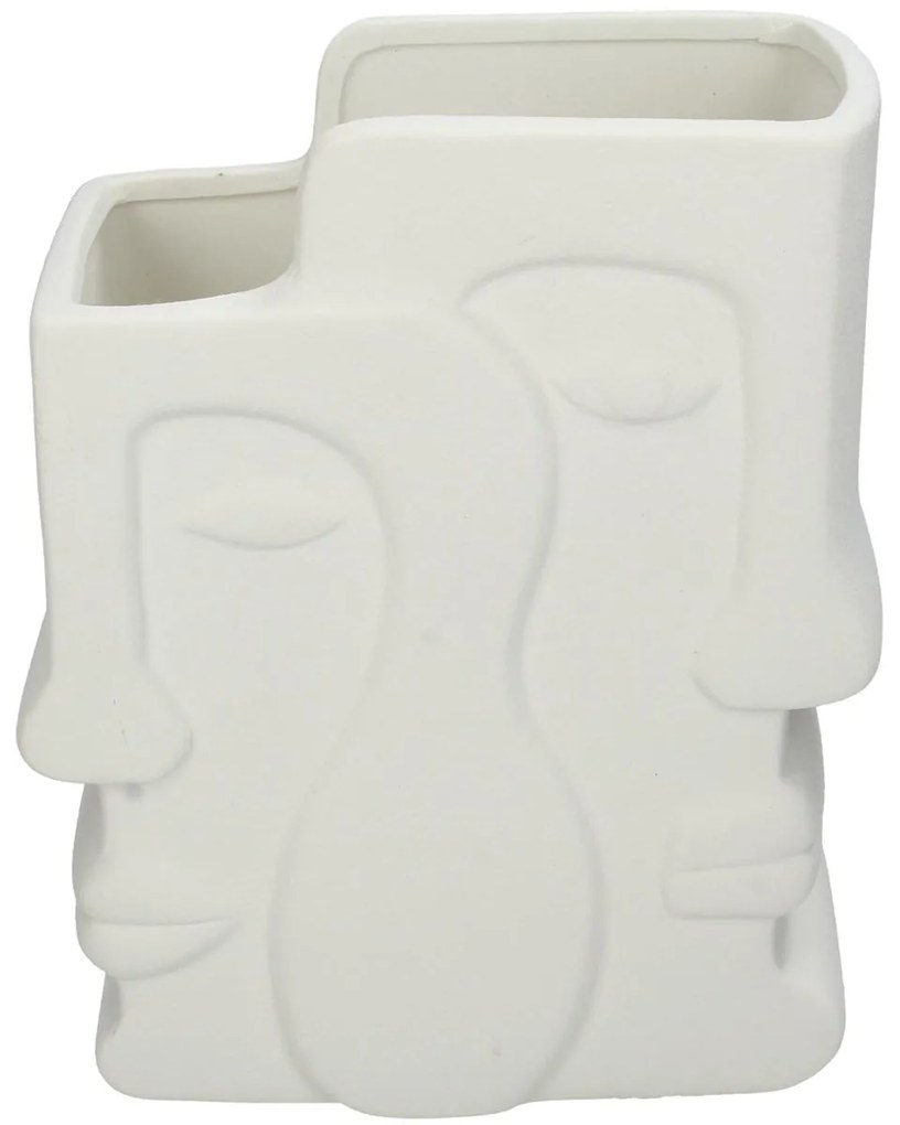 Βάζο ArteLibre Πρόσωπο Λευκό Κεραμικό 17.5x9.3x20.8cm-05153874