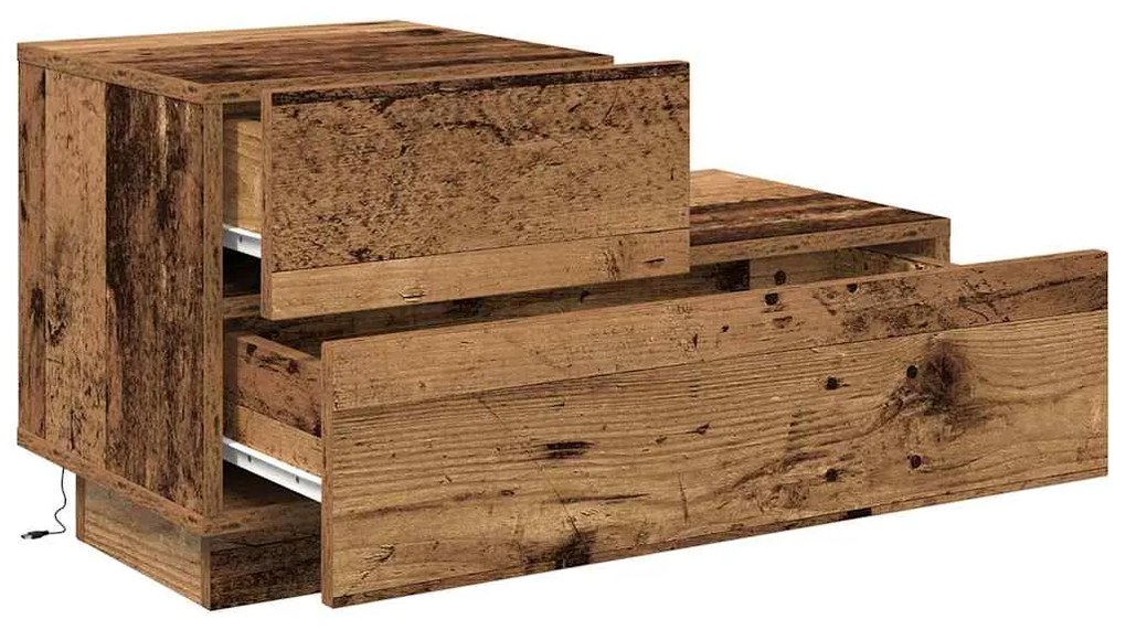 vidaXL Κομοδίνο Παλιό Ξύλο 70 x 36 x 40.5 εκ. Επεξεργασμένο ξύλο